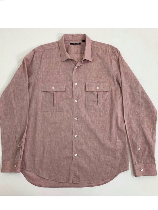 Theory Other - Theory Mens Large Heather Red Button Down Shirt Long Sleeve 2 Front Pockets